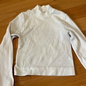 Urban Outfitters Ribbed White Tight Long Sleeve Top